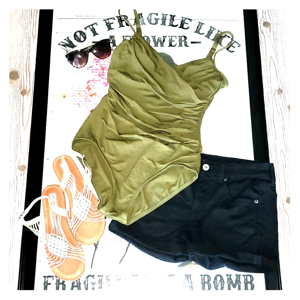 Jantzen Army Green One Piece Swimsuit